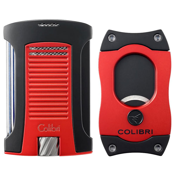 Colibri Daytona Lighter + S-Cut Gift Set Red and Black