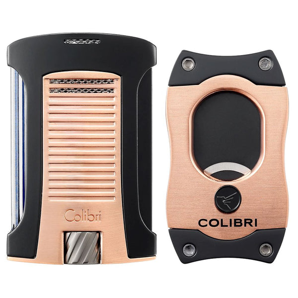 Colibri Daytona Lighter + S-Cut Gift Set Rose Gold and Black