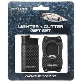 Colibri EVO Black Carbon Fiber Lighter + S-Cut Gift Set in Package 