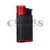 Colibri EVO Single Jet Flame Lighter Black and Red Angled View