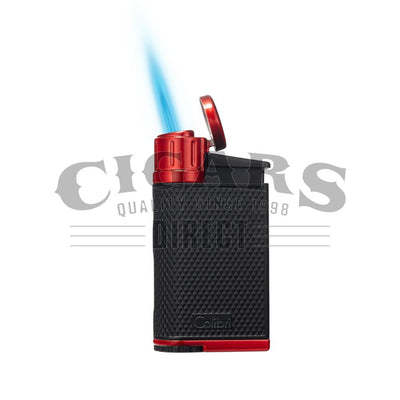 Colibri EVO Single Jet Flame Lighter Black and Red Flame