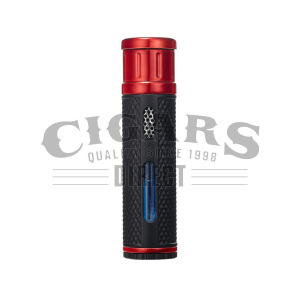 Colibri EVO Single Jet Flame Lighter Black and Red Side View