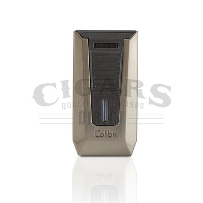 Colibri Slide Double Jet Flame Lighter Gunmetal and Black Front View