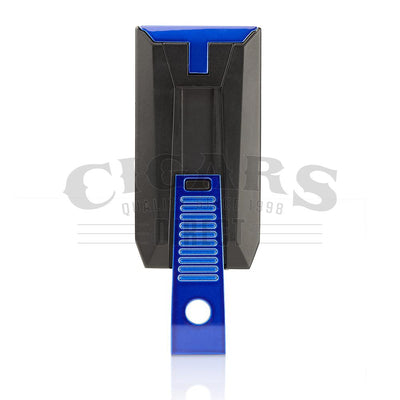 Colibri Slide Double Jet Flame Lighter Matte Black and Blue Back View