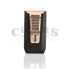 Colibri Slide Double Jet Flame Lighter Matte Black and Gold Front View