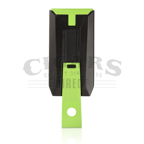 Colibri Slide Double Jet Flame Lighter Matte Black and Green Back View