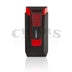 Colibri Slide Double Jet Flame Lighter Matte Black and Red Open Front View
