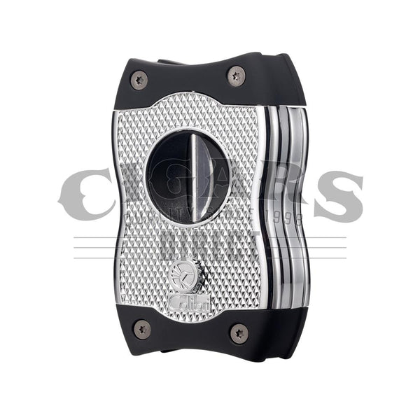 Colibri SV-Cut Cigar Cutter Chrome and Black Angled View