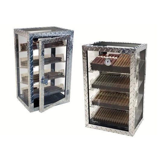 Diamond Plate Metal Industrial Countertop Humidor