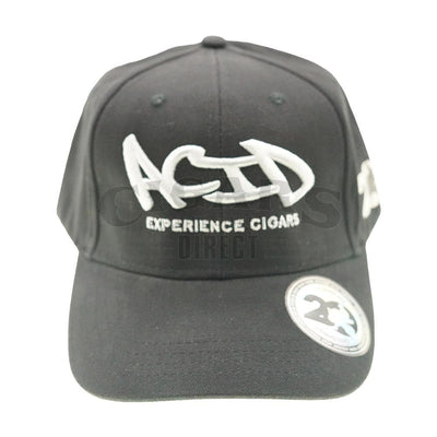Drew Estate Acid Black With Silver Logo Hat Front View