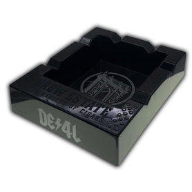 Drew Estate Logo Black Rectangular 4 Cigar Ashtray Side View