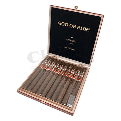 God of Fire By Carlito Double Corona Open Box