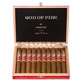 God of Fire By Carlito Double Robusto Box Open