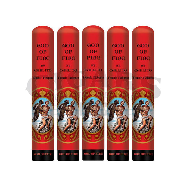 God of Fire By Carlito Double Robusto Tubo 5Pack