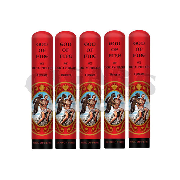 God Of Fire By Don Carlos Robusto Tubo 5 Pack