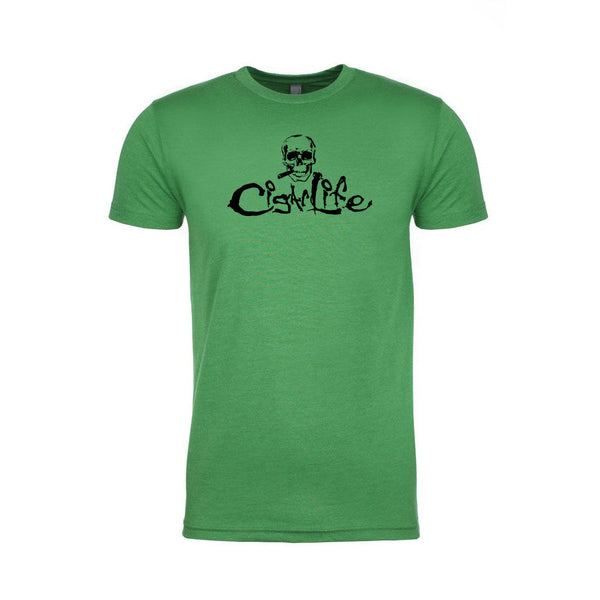 Green with Black Cigarlife Mens Crew Neck T-Shirt