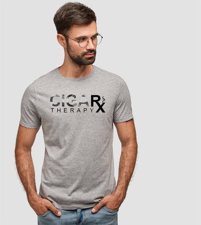 Grey CIGARx Men's with Camo Crew Neck T-Shirt Model