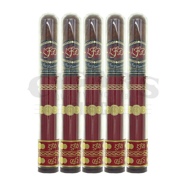 La Flor Dominicana Double Ligero Corona Tubo Natural 5 Pack