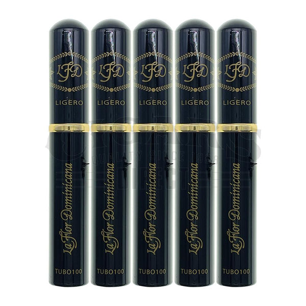 La Flor Dominicana Ligero L-100 Corona Tubo Natural 5 Pack