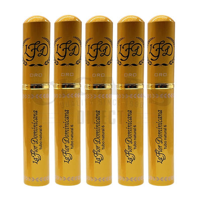 La Flor Dominicana Oro Tubo Natural No.6 5pack