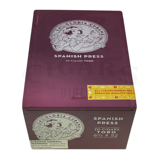 La Gloria Cubana Spanish Press Toro