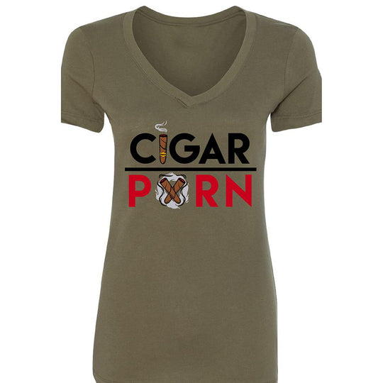 Military Green Cigar Pxrn Classic Women's V-Neck T-Shirt