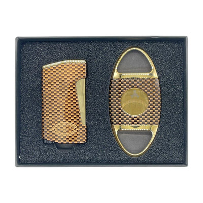 Montecristo 1935 Lotus Lighter and Cutter Gift Set with Box Open
