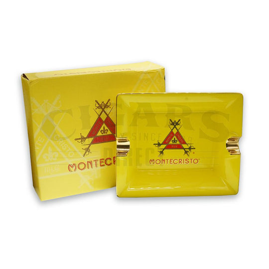 Montecristo Ceramic Yellow Rectangular 2 Cigar Ashtray