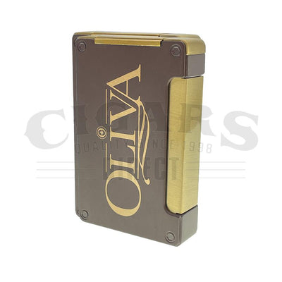 Oliva Brand Brown and Gold Table Top Lighter