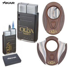 Oliva Serie V Xikar Linea Gunmetal Torch Lighter + Cutter