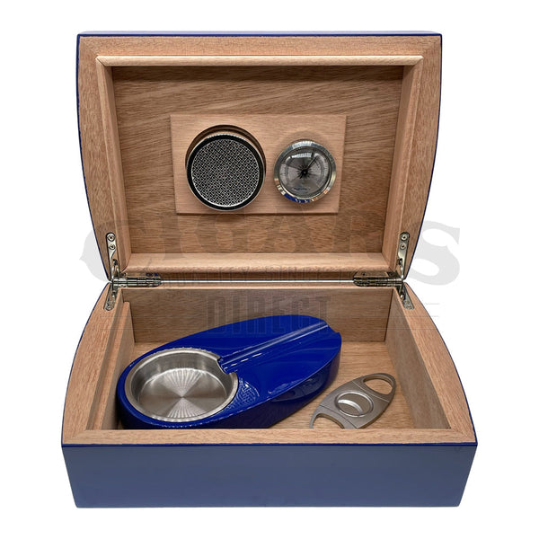 Pacific Blue Travel Humidor Set Open