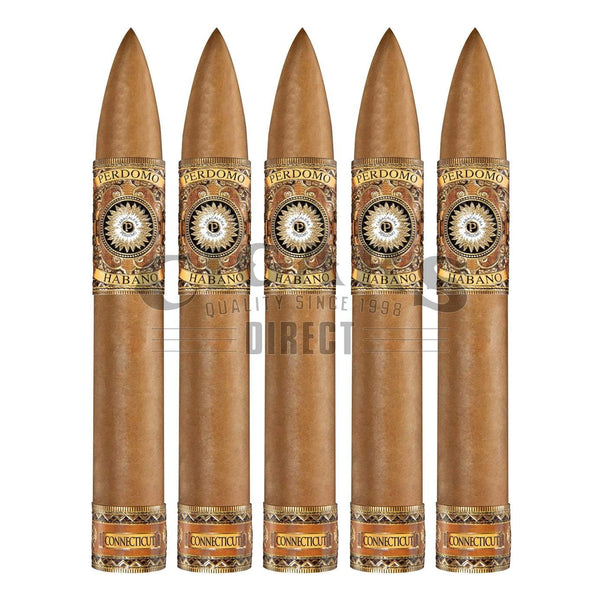 Perdomo Habano Bourbon Barrel Aged Connecticut Torpedo 5 Pack 