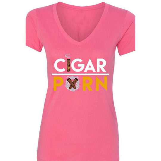 Pink Cigar Pxrn Classic Women's V-Neck T-Shirt