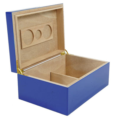 Pacific Blue 50 Count Humidor Open Angled View