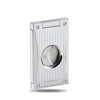 Prometheus Cutter H Chrome Vertical Lines Closed White Background