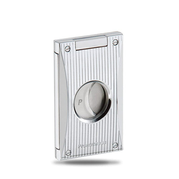 Prometheus Cutter H Chrome Vertical Lines Closed White Background