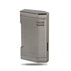 Magma T Gun Metal Vertical Lines Triple Torch Lighter