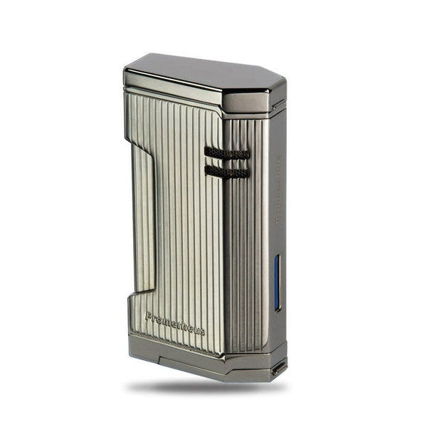 Prometheus Magma X Triple Torch Lighter Gun Metal Vertical Lines