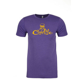 Purple with Gold Cigarlife Mens Crew Neck T-Shirt