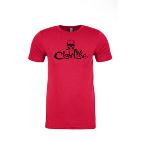 Red with Black Cigarlife Mens Crew Neck T-Shirt 