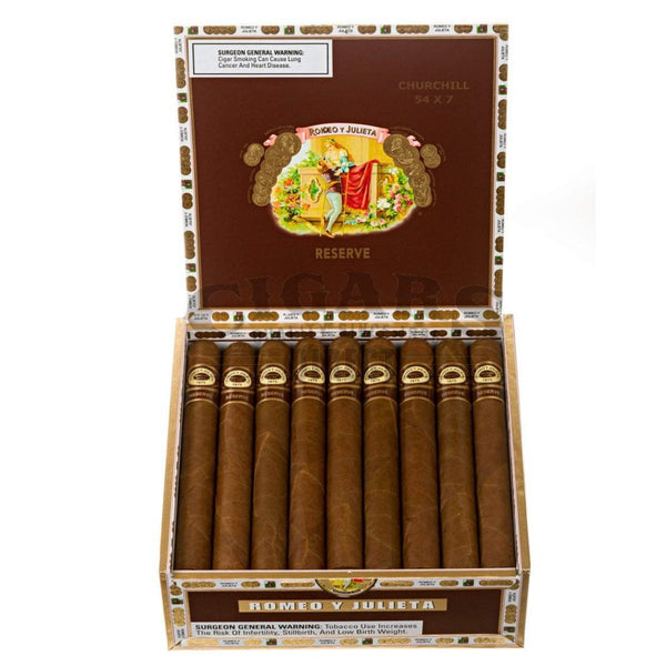 Romeo Y Julieta Reserve Churchill Box Open