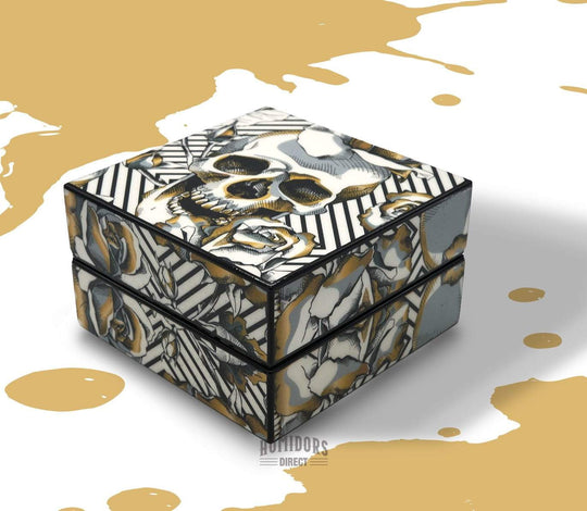 Skull and Roses Ashtray Set