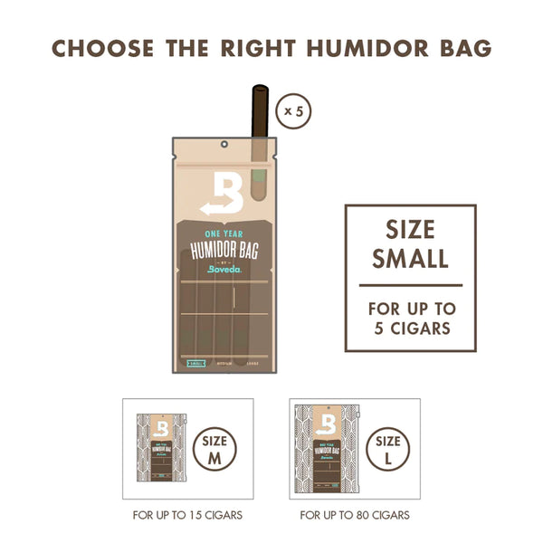 Small Boveda Humidor Bag Capacity