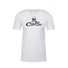 White with Black Cigarlife Mens Crew Neck T-Shirt