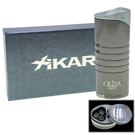 Oliva V Xikar Ellipse III Triple Flame Lighter- Gunmetal