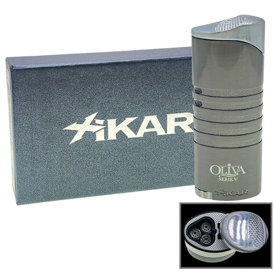 Oliva V Xikar Ellipse III Triple Flame Lighter - Gunmetal